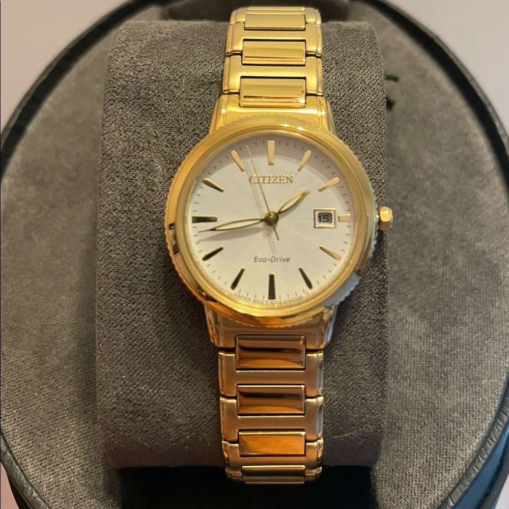 Citizen Goldtone Eco-Drive sport bracelet watch